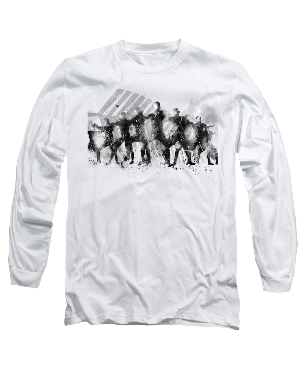 Haka Long Sleeve T-Shirt featuring the digital art All Blacks Haka by Marlene Watson