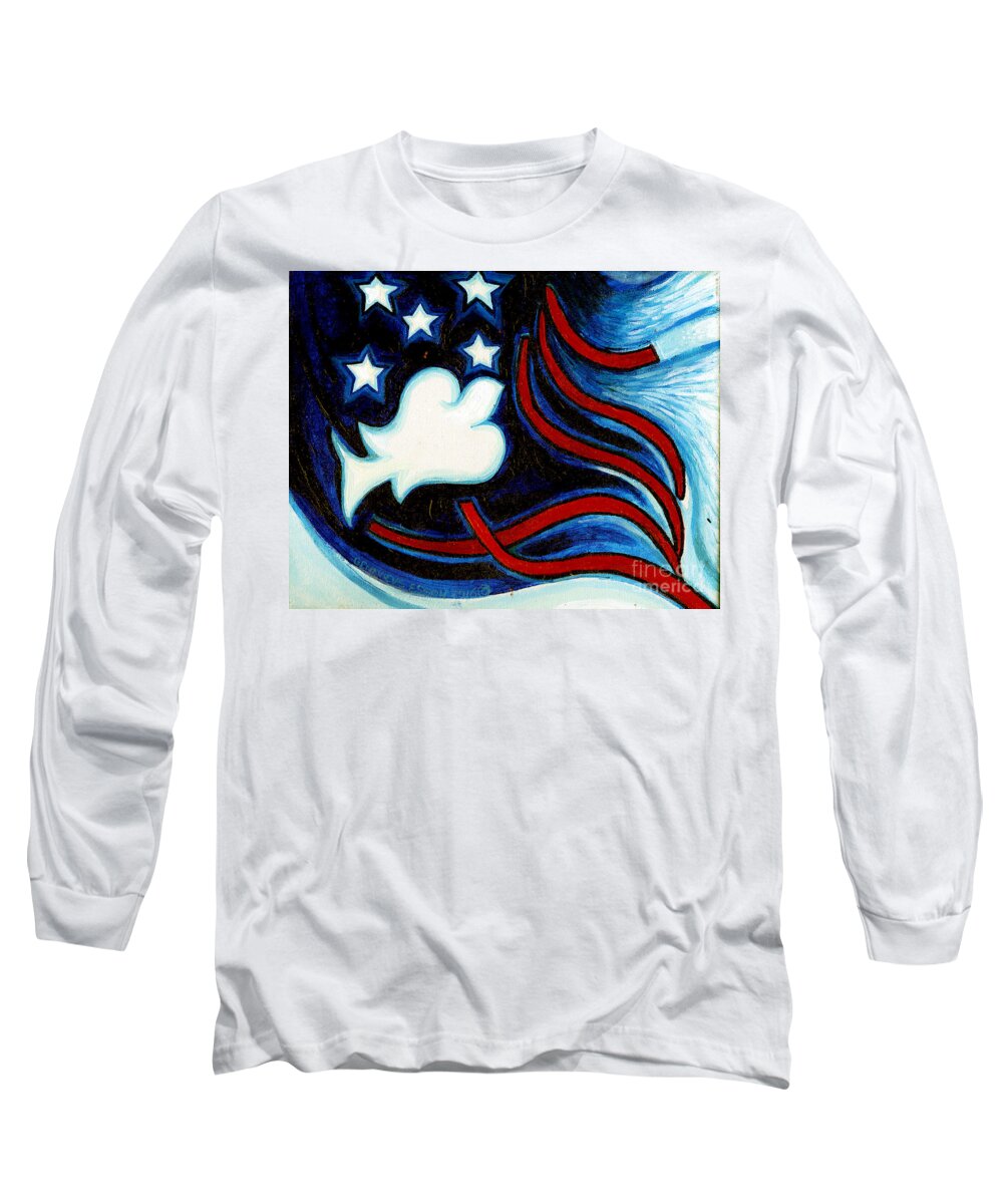 Dove Long Sleeve T-Shirt featuring the painting American Dove by Genevieve Esson