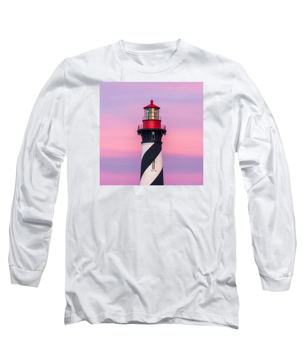 America Long Sleeve T-Shirt featuring the photograph Anastasia Lighthouse At Dusk by Traveler's Pics