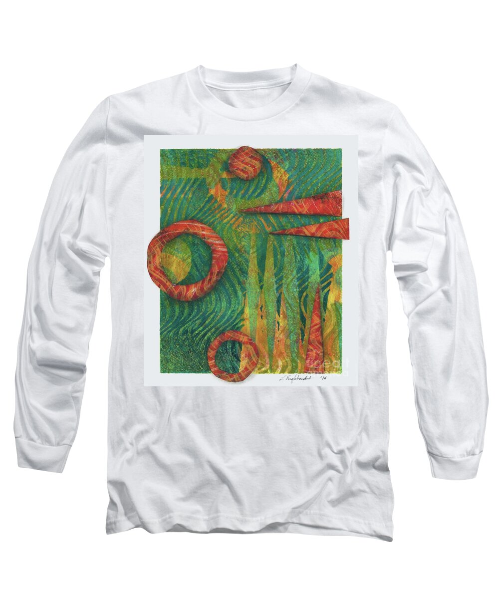 Abstract Long Sleeve T-Shirt featuring the painting Another World by Laurel Englehardt