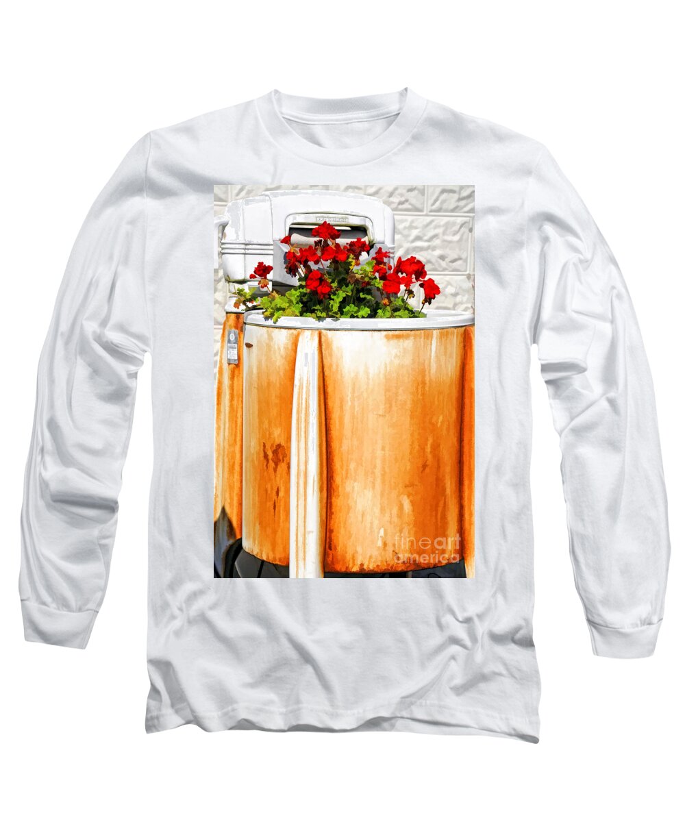 Washing Long Sleeve T-Shirt featuring the photograph Antique Speed Queen Washing Machine by Kathleen K Parker
