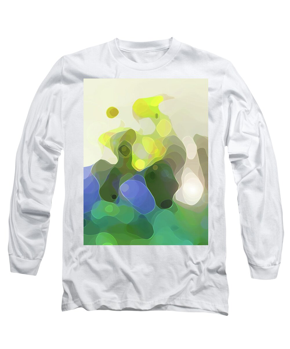 Abstract Long Sleeve T-Shirt featuring the digital art Artists Garden by Gina Harrison