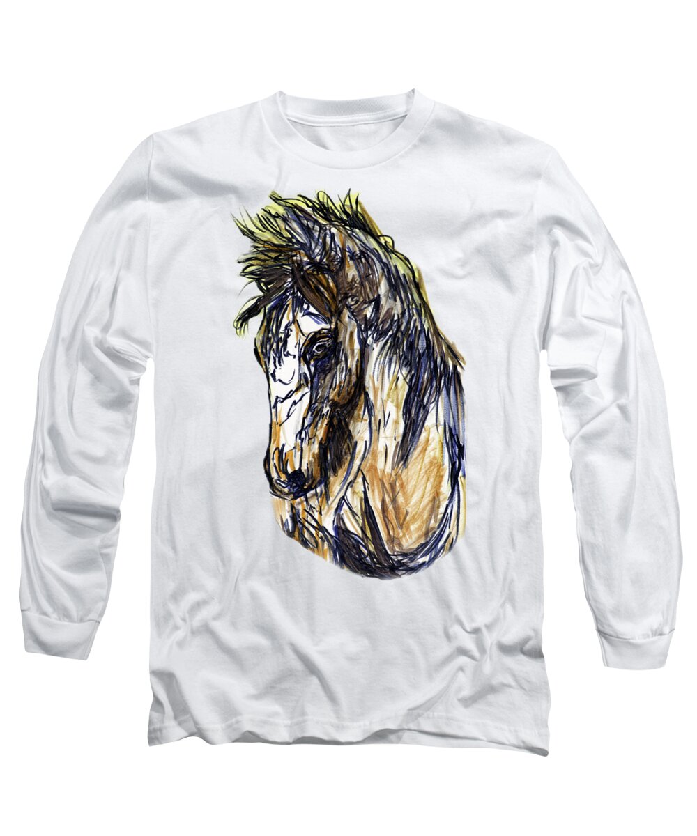 Texas Long Sleeve T-Shirt featuring the photograph Horse Twins II #1 by Erich Grant