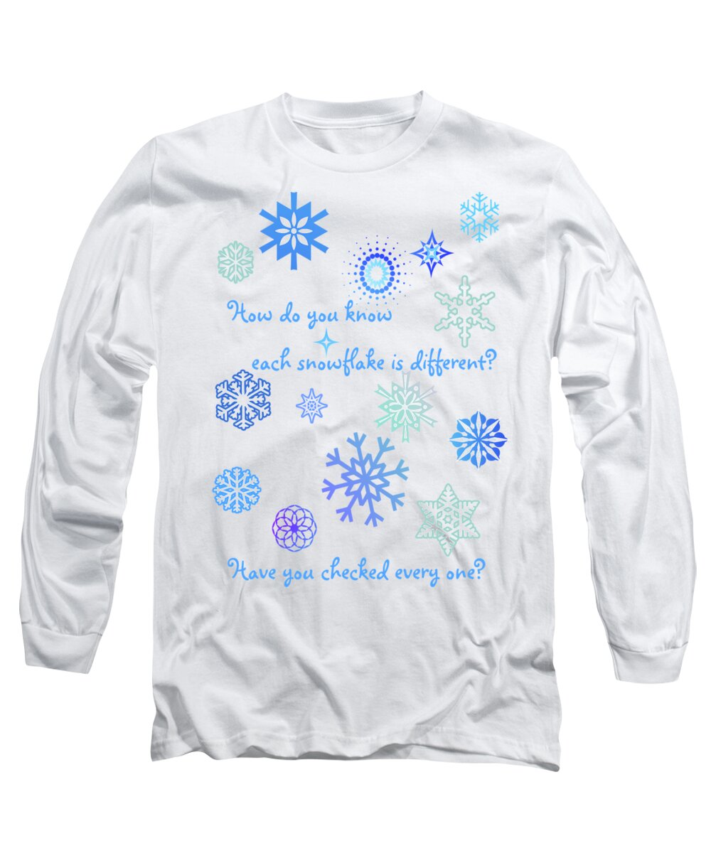 Snowflakes Long Sleeve T-Shirt featuring the digital art Snowflakes by Two Hivelys
