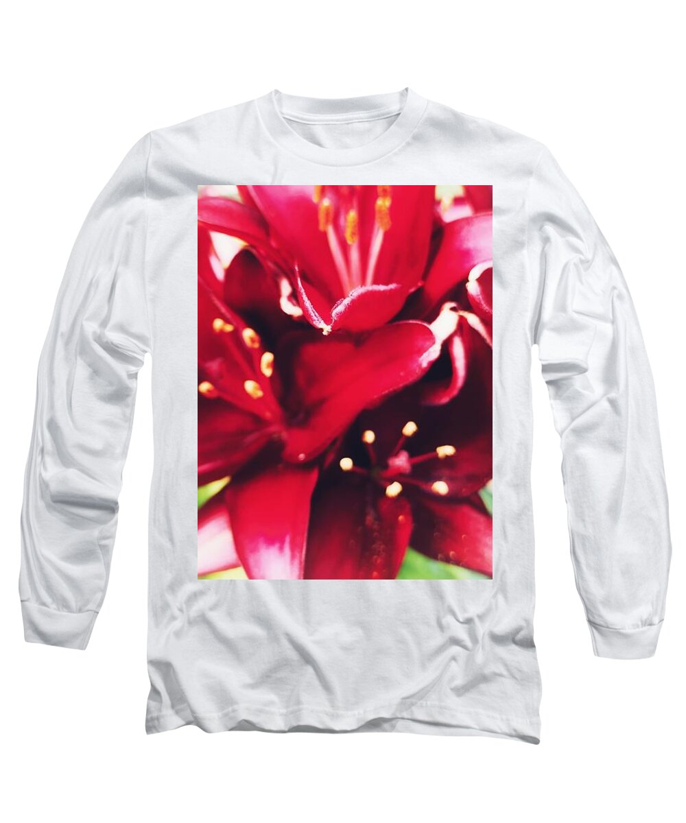 Art Long Sleeve T-Shirt featuring the digital art Asiatic Lilies by Vix Edwards
