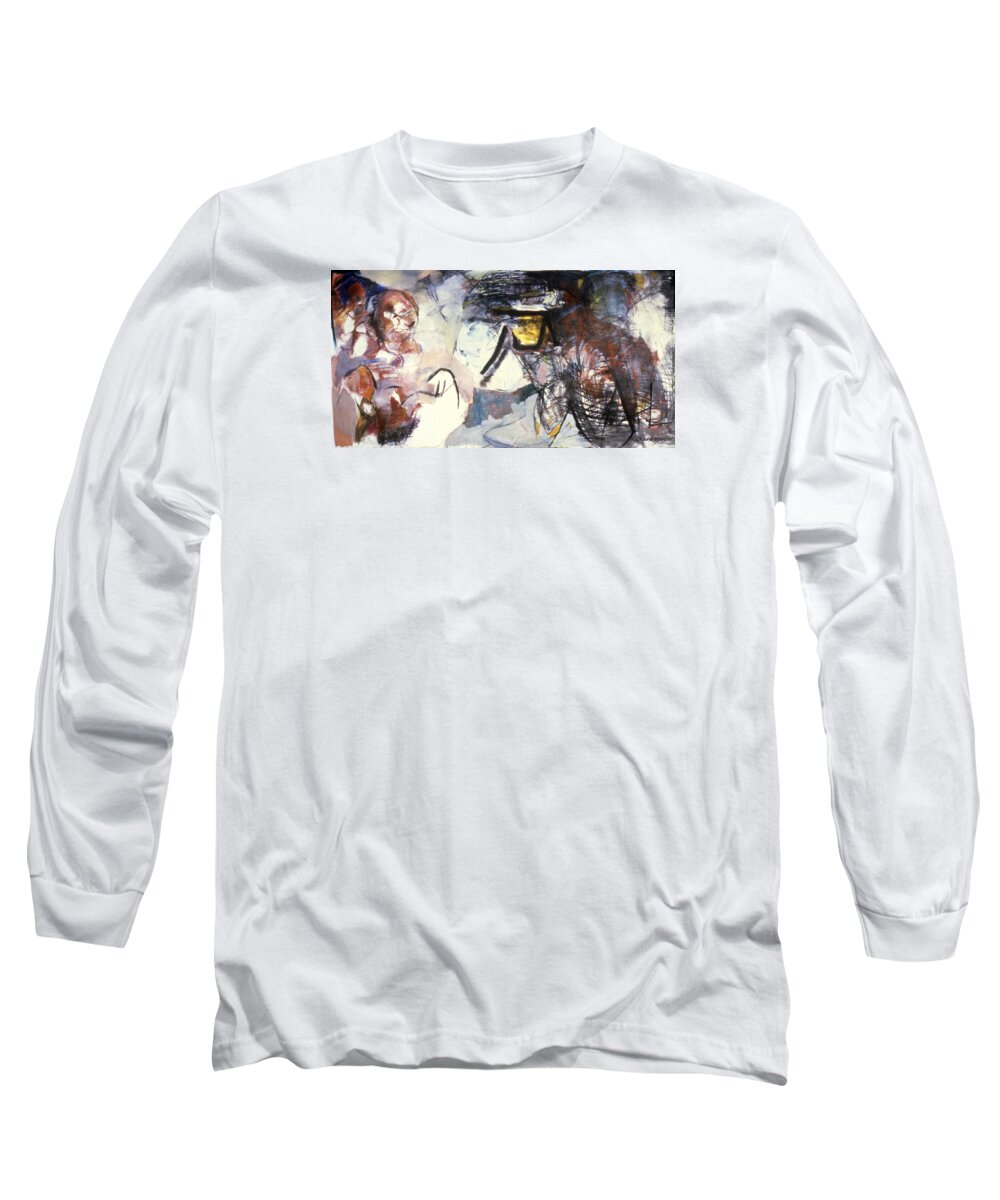 Large Long Sleeve T-Shirt featuring the painting At Odds With Myself by Richard Baron