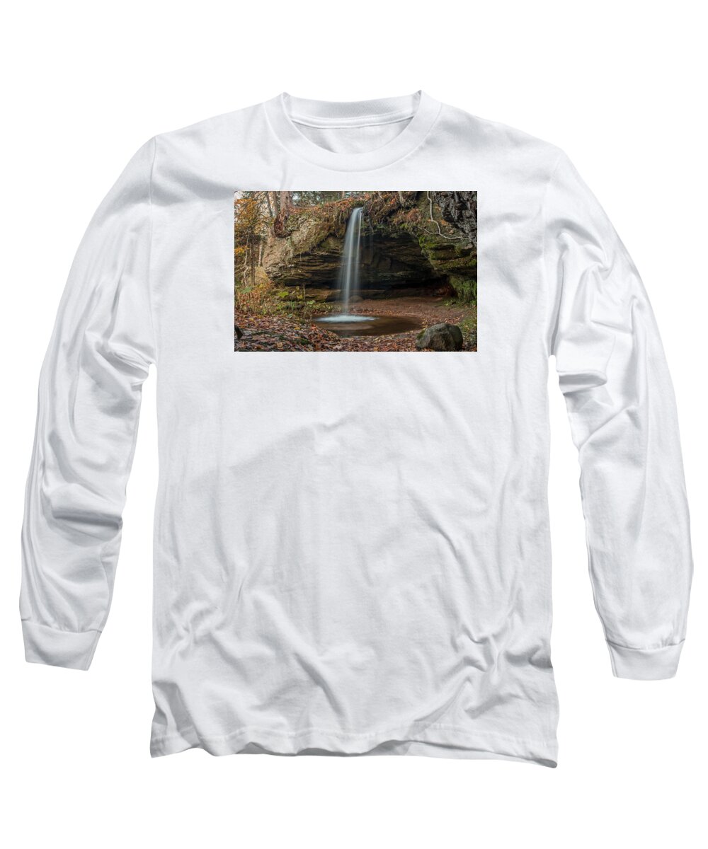 Waterfalls Long Sleeve T-Shirt featuring the photograph Autumn at Scott Falls by Gary McCormick