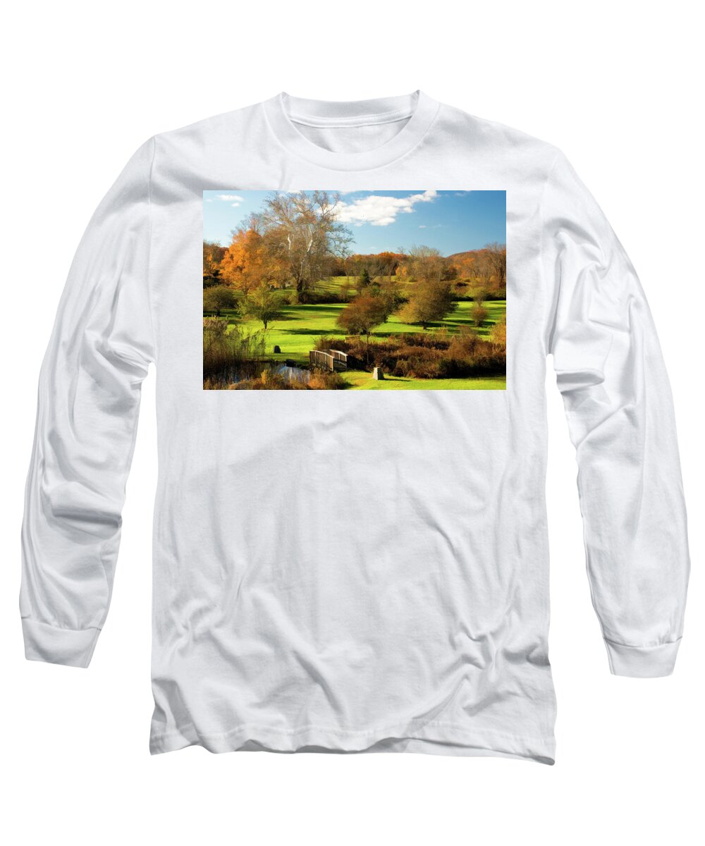 New Jersey Long Sleeve T-Shirt featuring the photograph Autumn in the Park by Nancy De Flon
