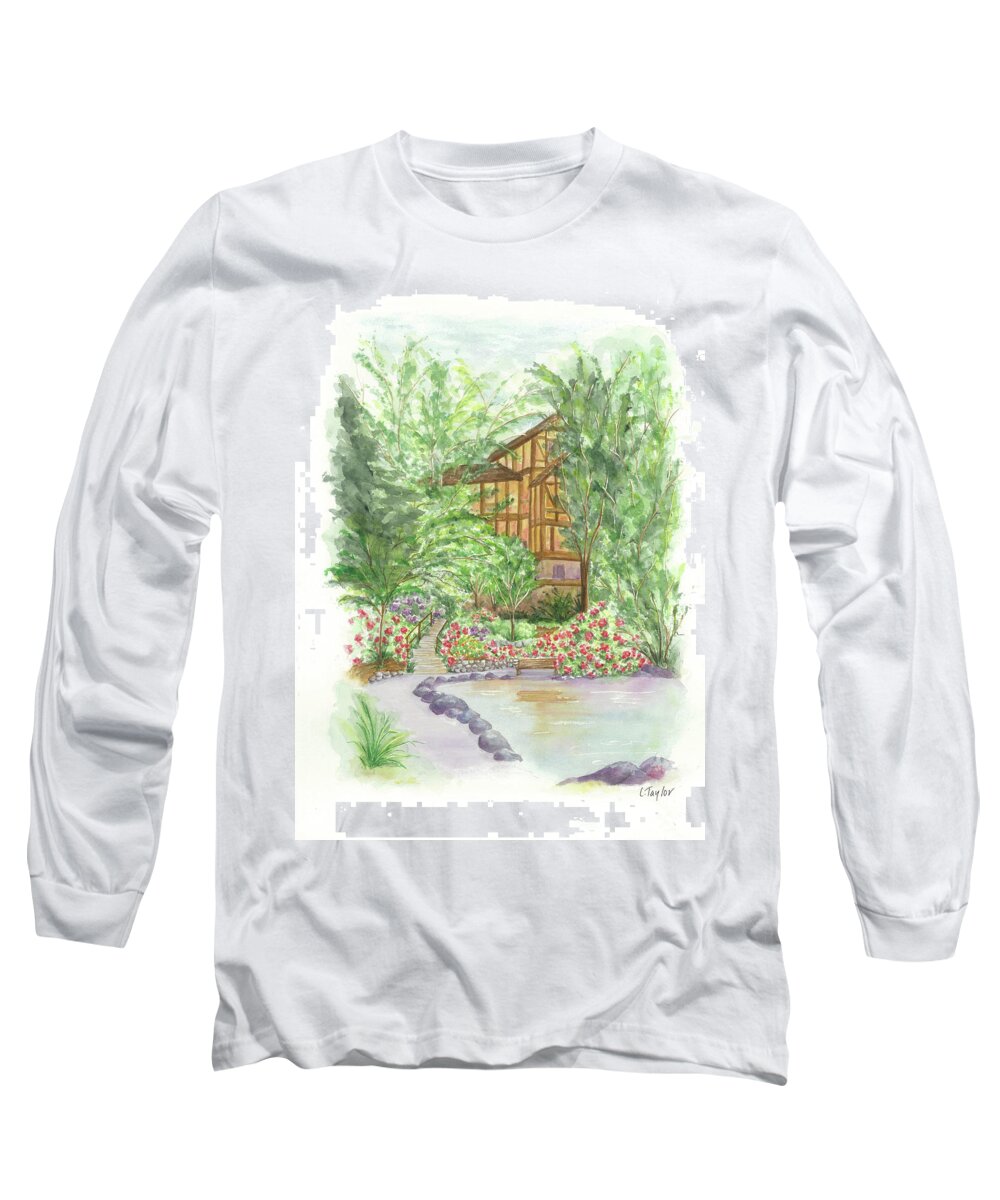 Shakespeare Plays Long Sleeve T-Shirt featuring the painting Backside of Shakespeare by Lori Taylor