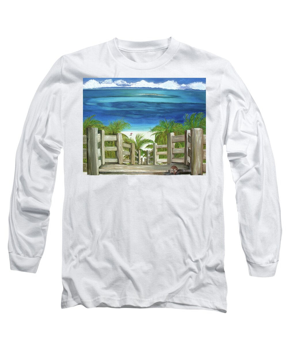 Ocean Long Sleeve T-Shirt featuring the painting Bahia Honda by Toni Willey