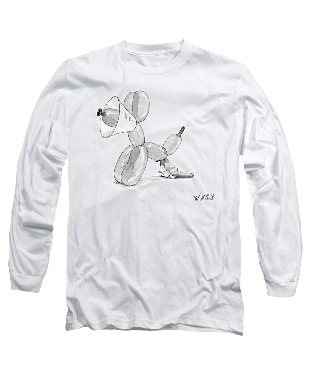 Balloon Animal Long Sleeve T-Shirt featuring the drawing Balloon animal dog by Will McPhail