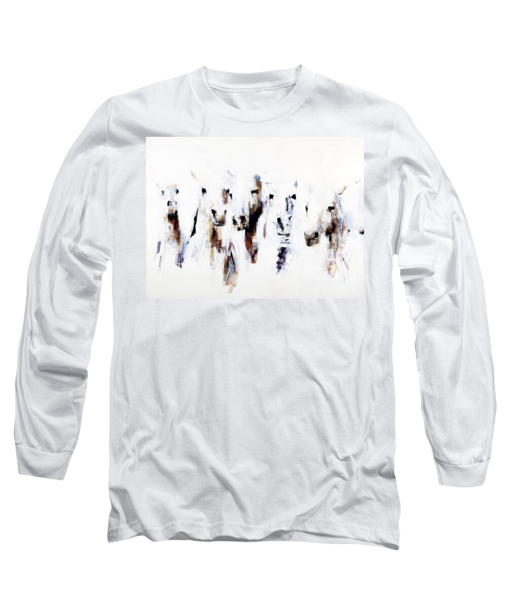 Horses Long Sleeve T-Shirt featuring the painting Band On The Run by Frances Marino