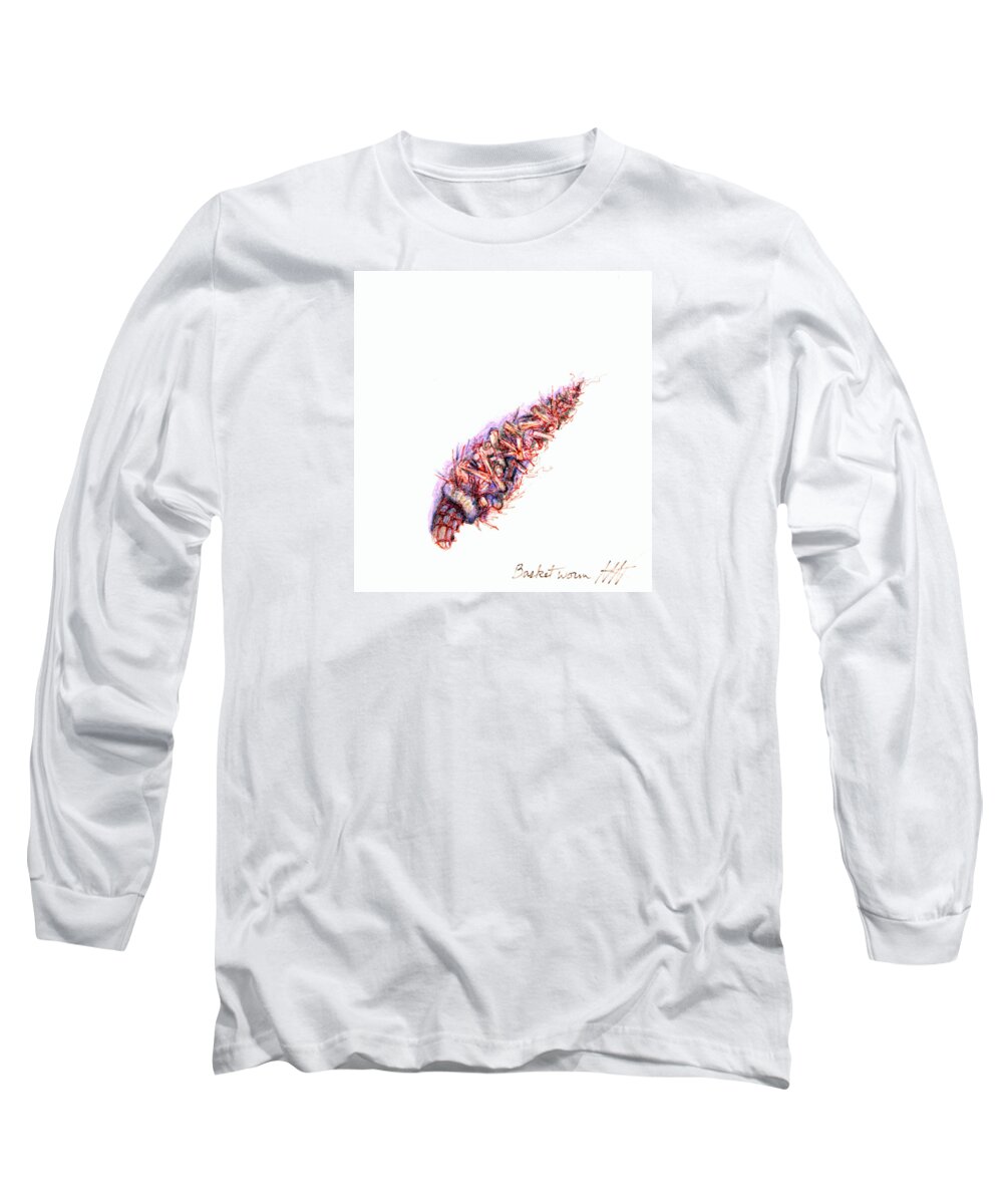 Basketworm Long Sleeve T-Shirt featuring the painting Basketworm by Ashley Kujan