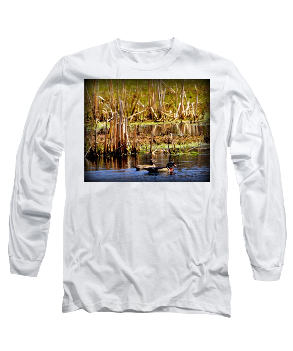 Ducks Long Sleeve T-Shirt featuring the photograph Beautiful And Unique by Kimberly Woyak