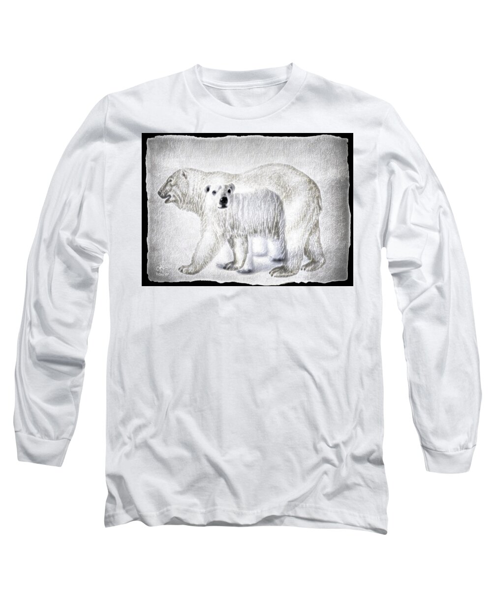 Polar Bear Long Sleeve T-Shirt featuring the digital art Beautiful Bears by Pennie McCracken