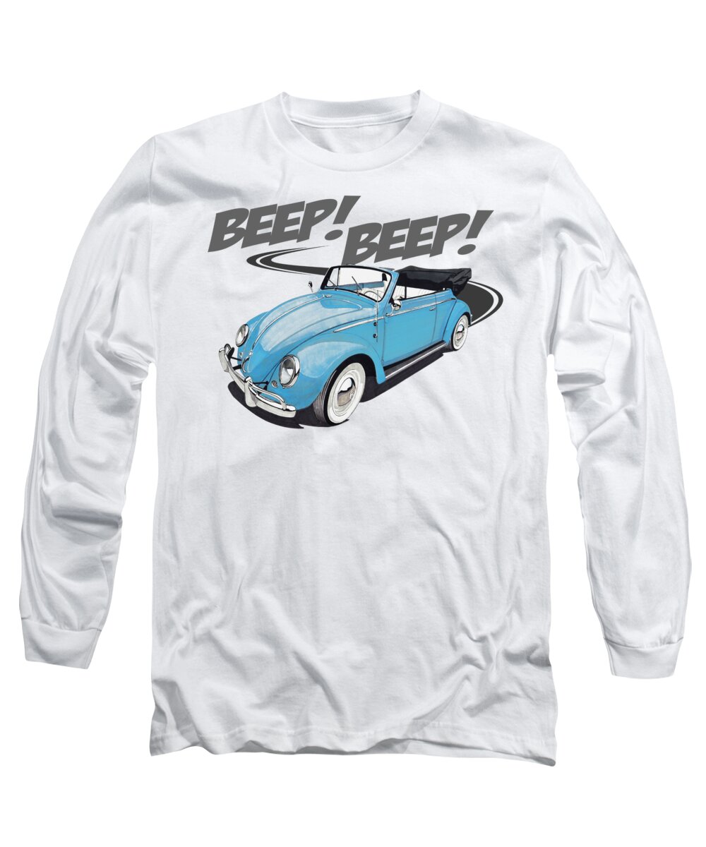 Beetle Long Sleeve T-Shirt featuring the digital art Beep Beep Goes the Bug by Paul Kuras