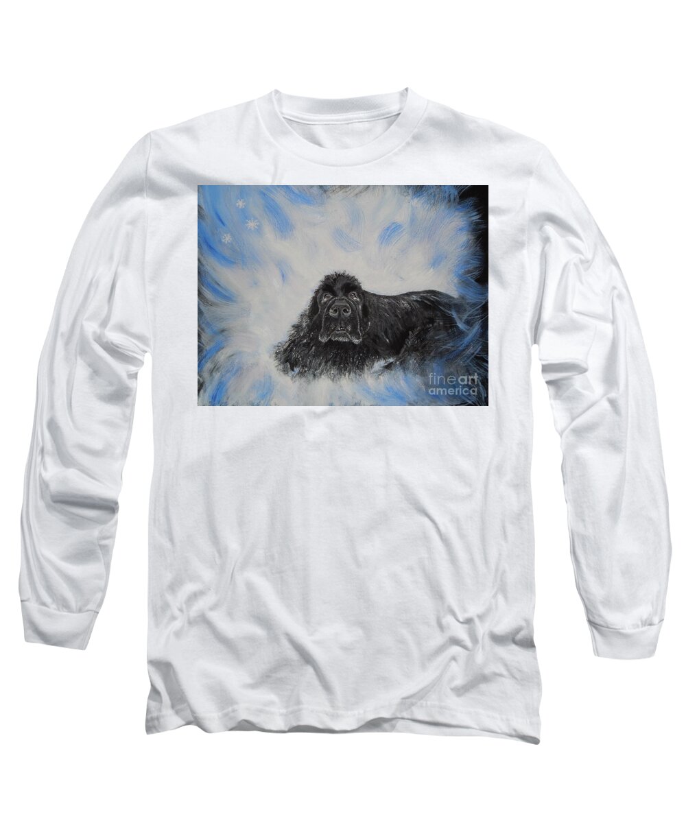 Dog Long Sleeve T-Shirt featuring the painting Bennies Love by Lisa Rose Musselwhite