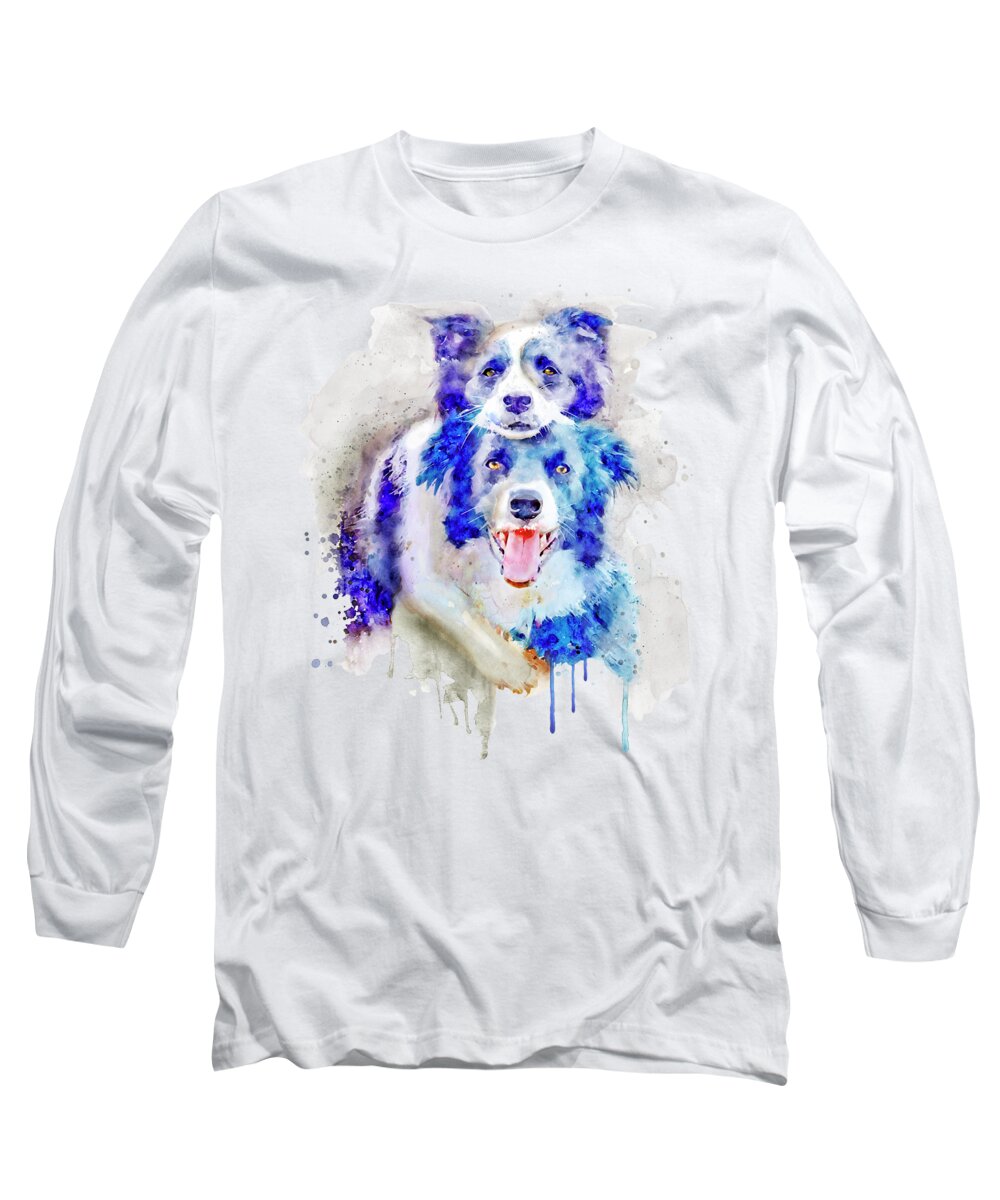 Marian Voicu Long Sleeve T-Shirt featuring the painting Best Buddies by Marian Voicu