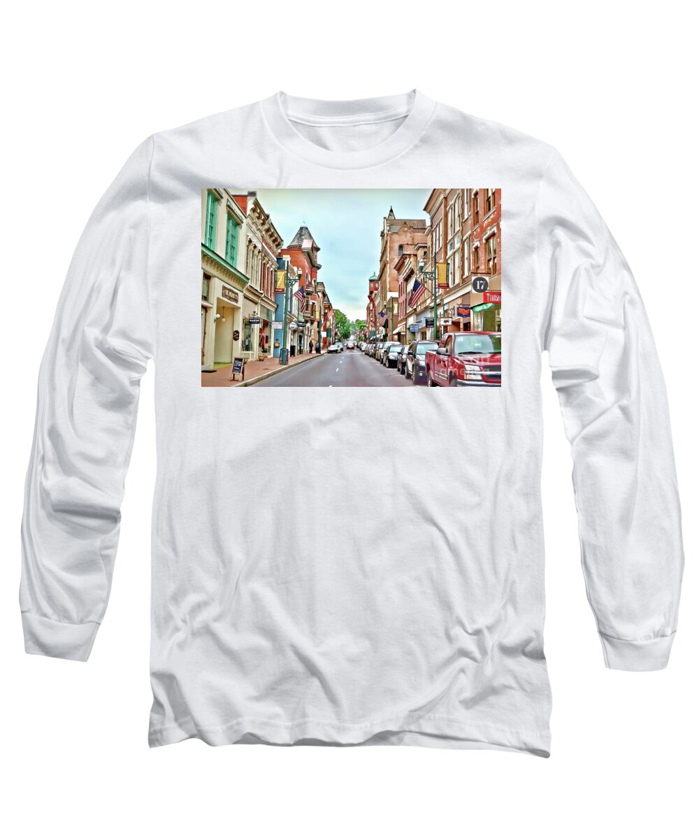 Beverley Historic District Long Sleeve T-Shirt featuring the photograph Beverley Historic District - Staunton Virginia - Art of the Small Town by Kerri Farley