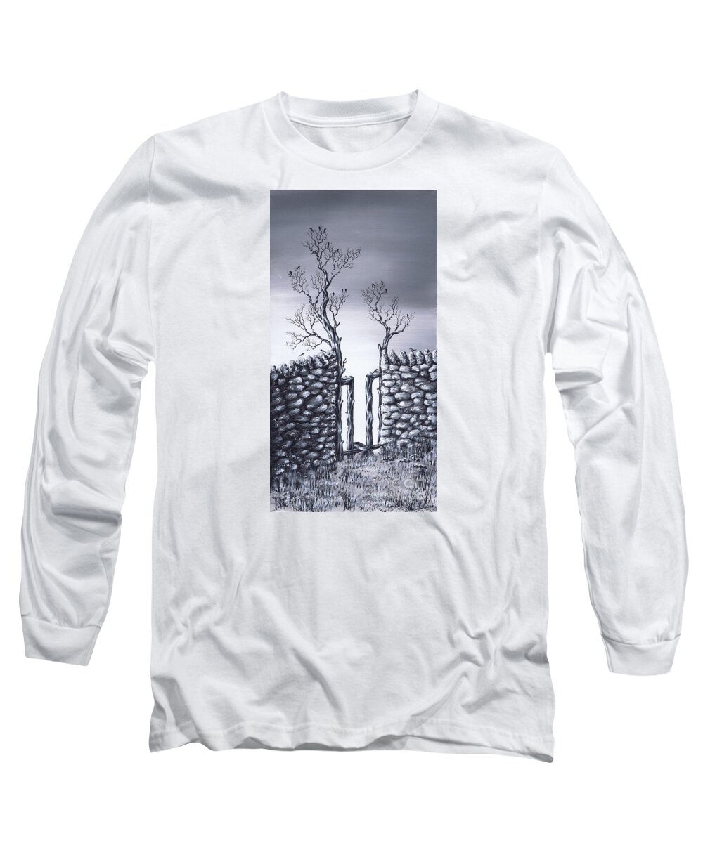 Birds Long Sleeve T-Shirt featuring the painting Bird Tree by Kenneth Clarke