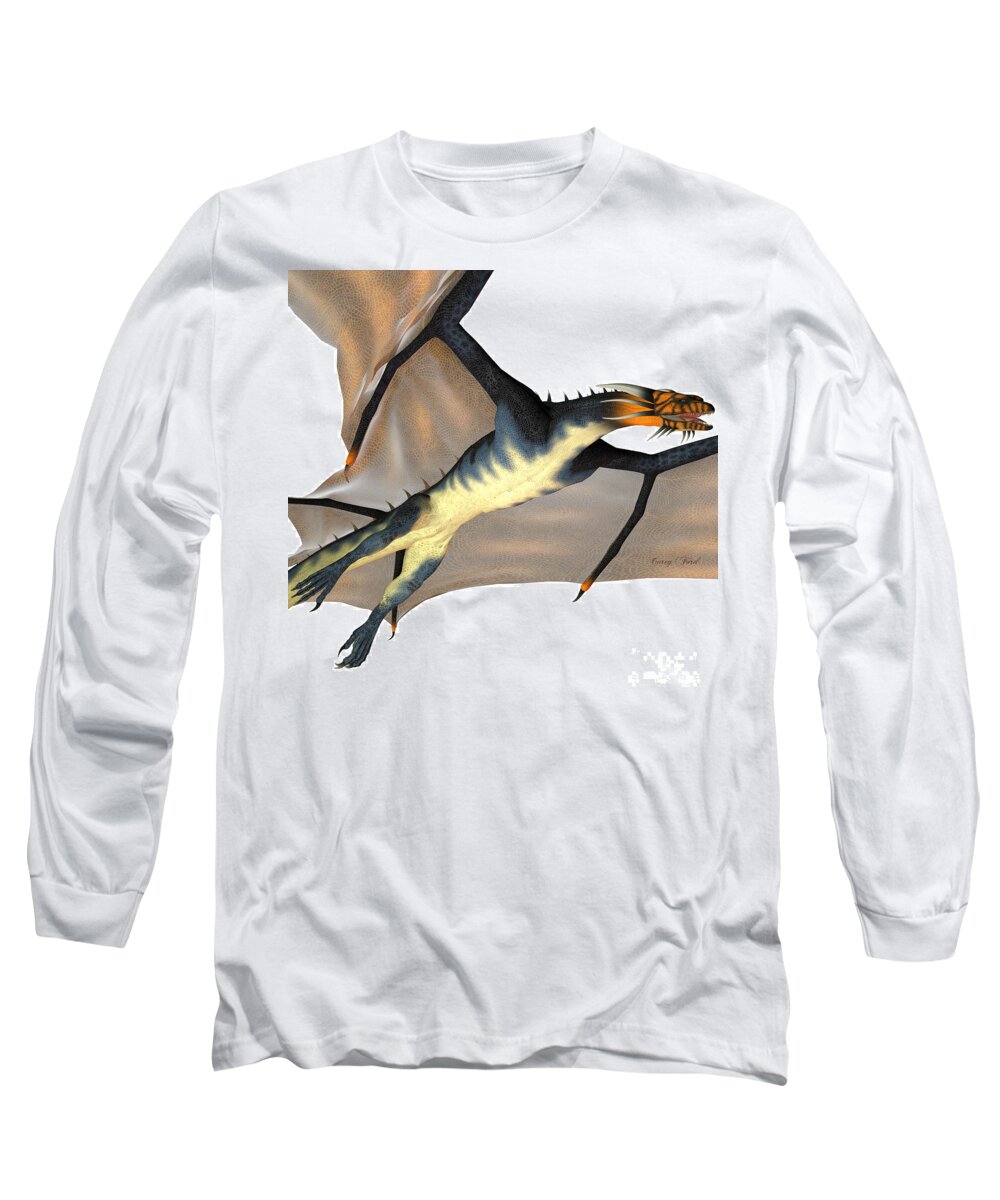 Dragon Long Sleeve T-Shirt featuring the painting Blue Wasp Dragon Reign by Corey Ford