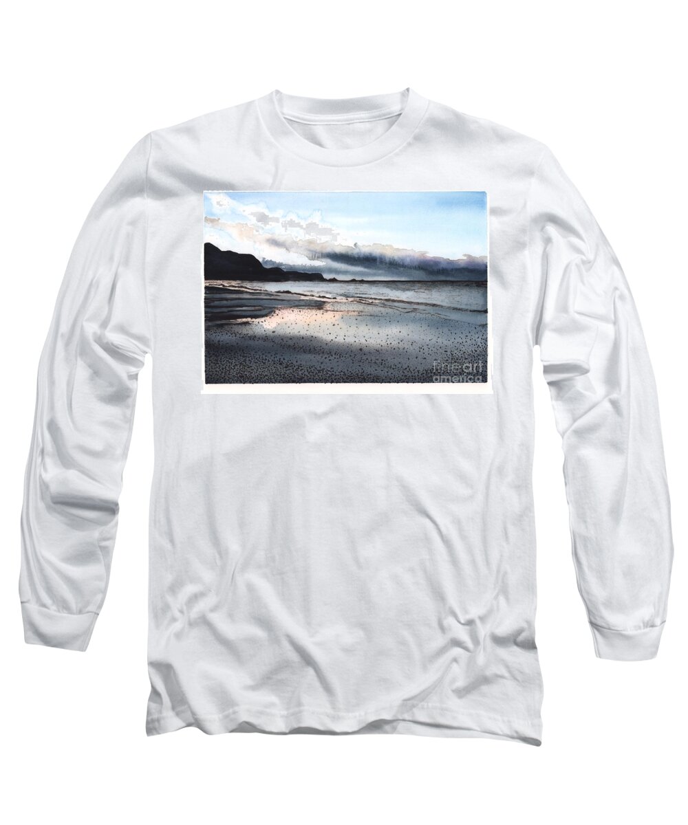 Bolinas Long Sleeve T-Shirt featuring the painting Bolinas Lagoon by Hilda Wagner