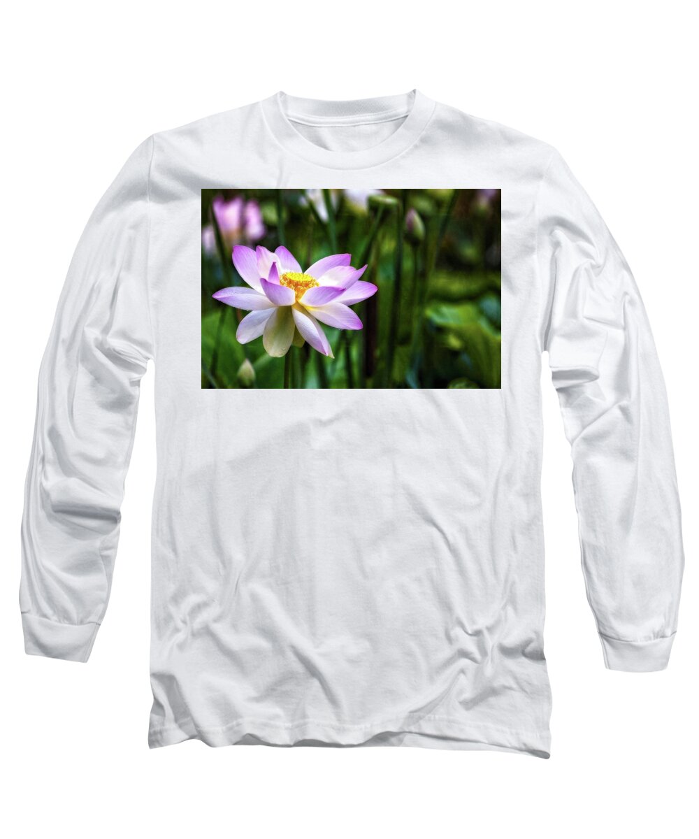 Lotus Long Sleeve T-Shirt featuring the photograph Born Of The Water by Edward Kreis