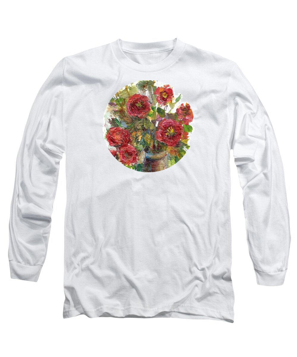 Floral Long Sleeve T-Shirt featuring the painting Bouquet of Poppies by Mary Wolf