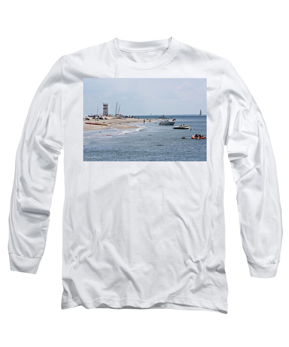 Breezy Point Long Sleeve T-Shirt featuring the photograph Breezy Point Lighthouse by Ann Murphy