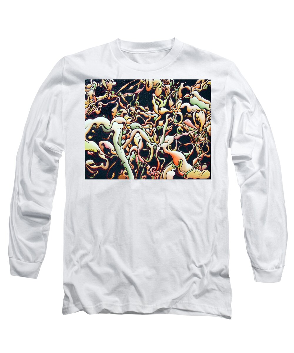 Cabbage Long Sleeve T-Shirt featuring the painting Bricolage with Cabbage by Amy Ferrari