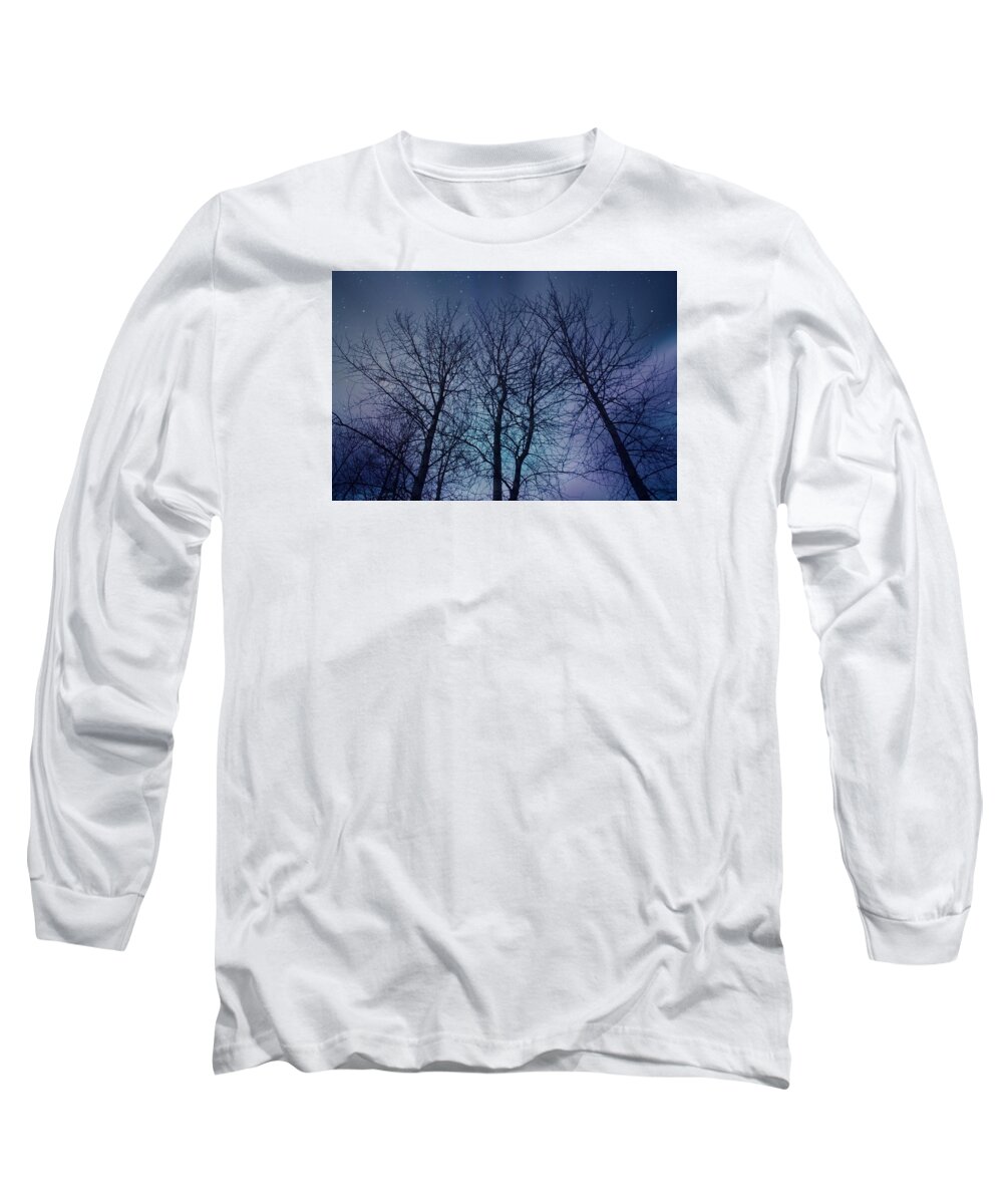Trees Long Sleeve T-Shirt featuring the photograph Bright Night by Adara Wilson