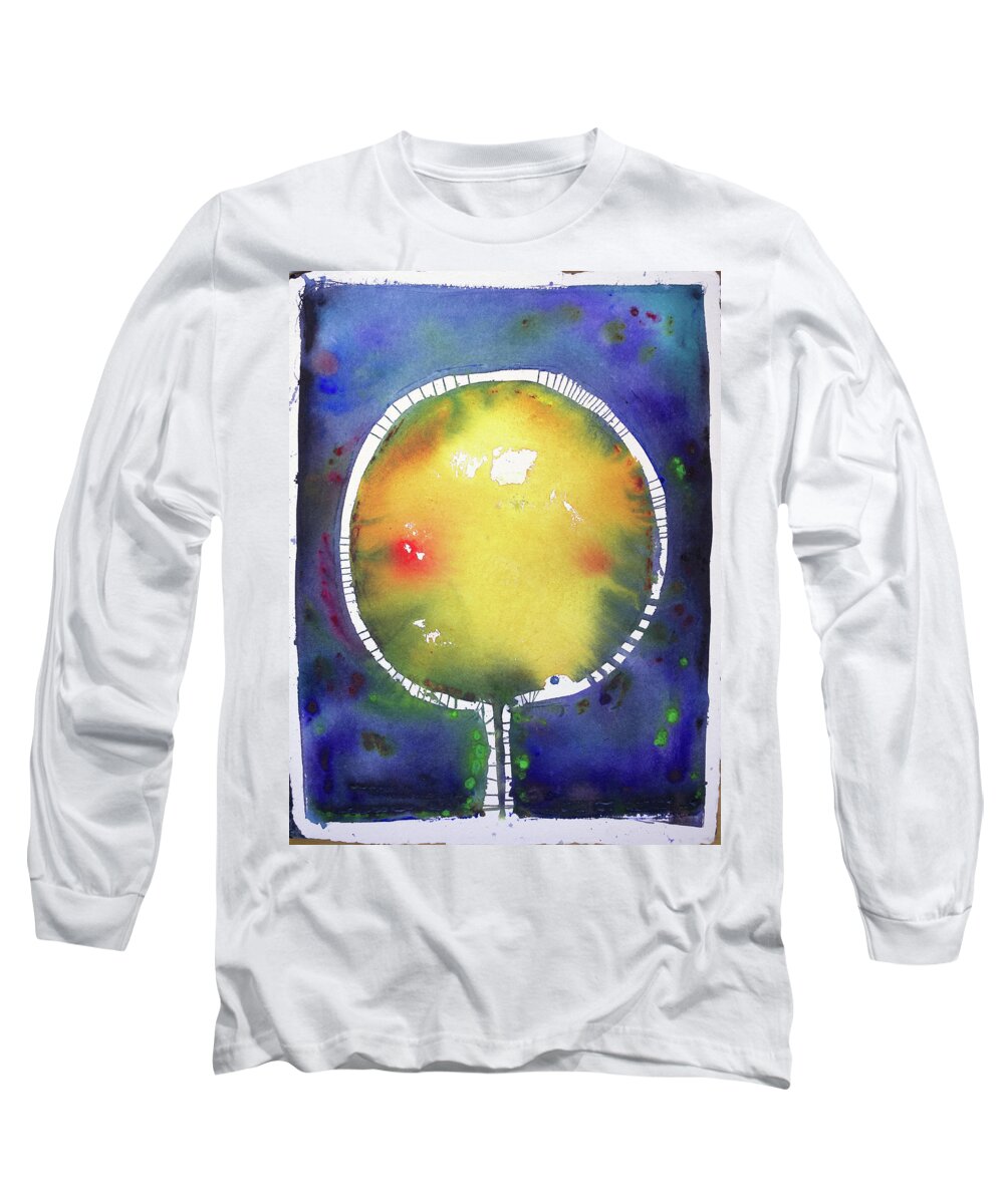 Blue Long Sleeve T-Shirt featuring the painting Brightness coming Through by Petra Rau