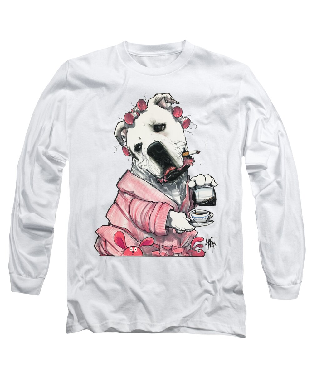 Pet Portrait Long Sleeve T-Shirt featuring the drawing Brunk 3098 by John LaFree