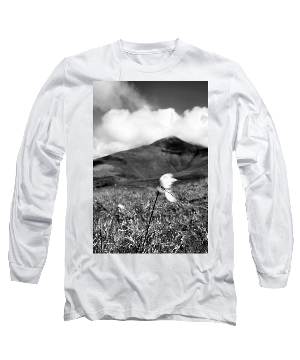 Bog Cotton Long Sleeve T-Shirt featuring the photograph Caherconree Cotton by Mark Callanan