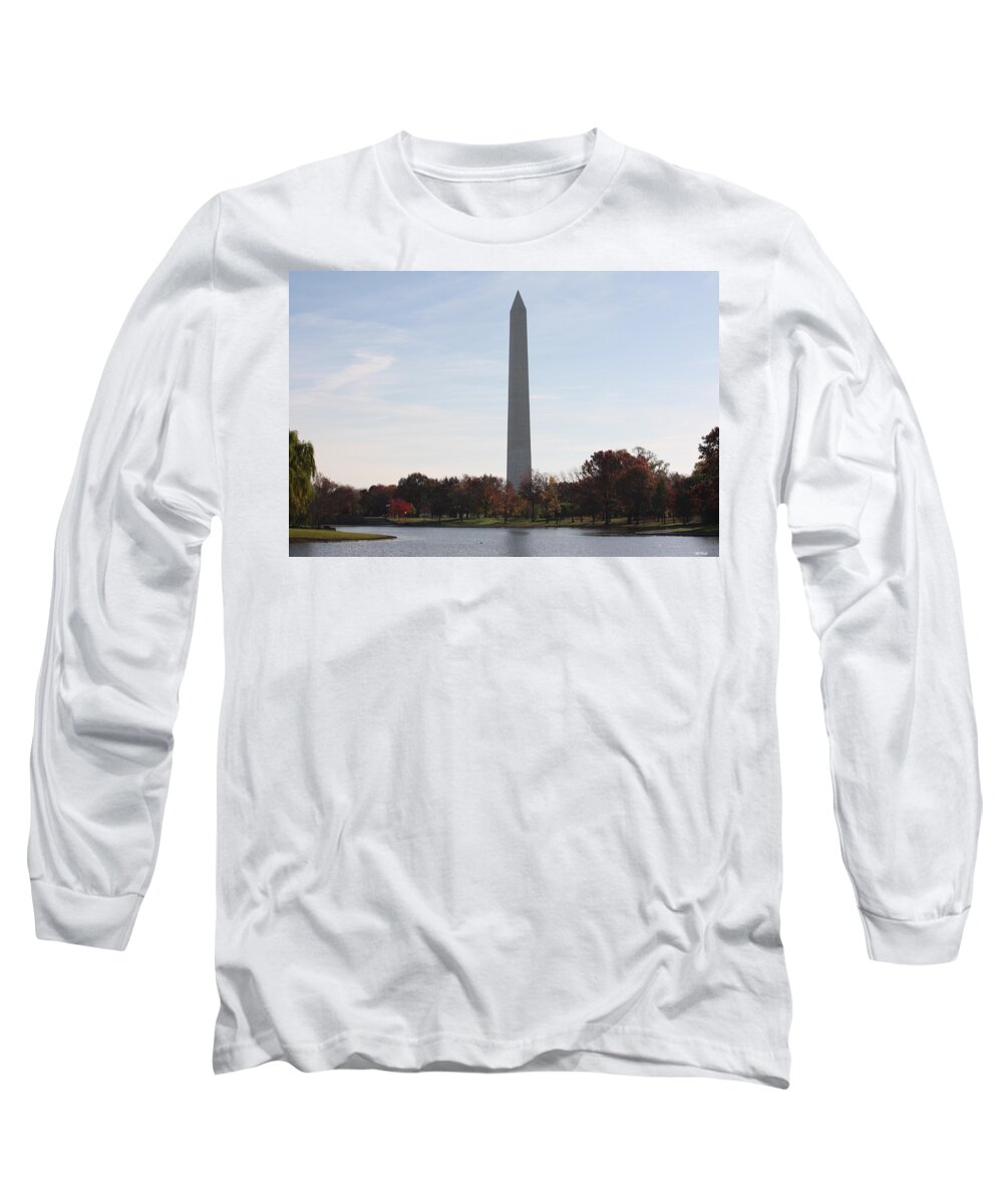 Capital Long Sleeve T-Shirt featuring the photograph Capital Autumns - The Washington Monument in the Fall by Ronald Reid