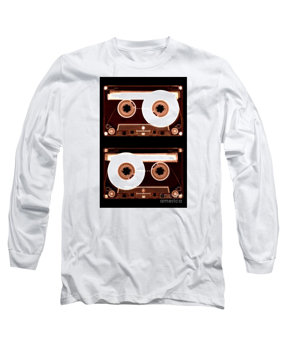 Tape Long Sleeve T-Shirt featuring the photograph Cassette Tapes by Clayton Bastiani