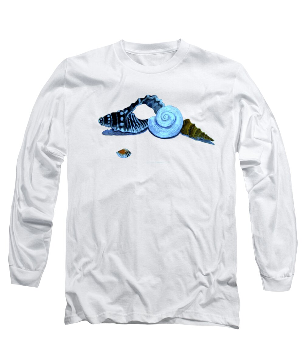 Sea Shells Long Sleeve T-Shirt featuring the painting Castles by Leanne Seymour