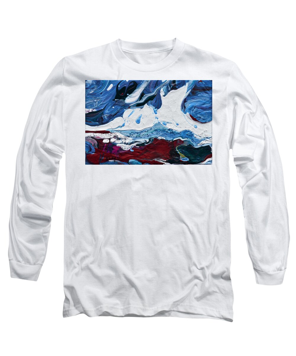 White Bear Long Sleeve T-Shirt featuring the painting Cave Of The Snow Bear by Donna Blackhall