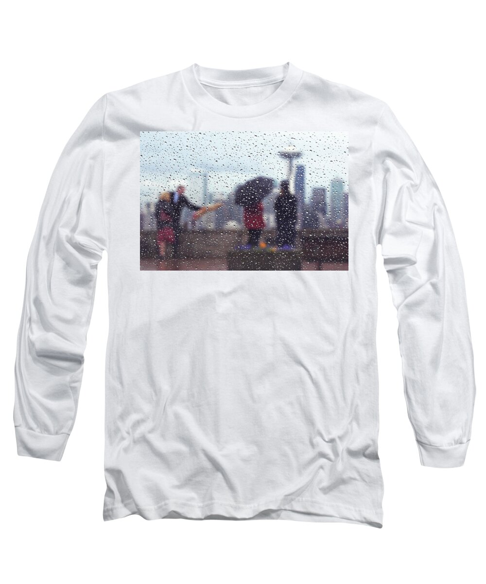 Seattle Long Sleeve T-Shirt featuring the photograph Celebration in rain A036 by Yoshiki Nakamura