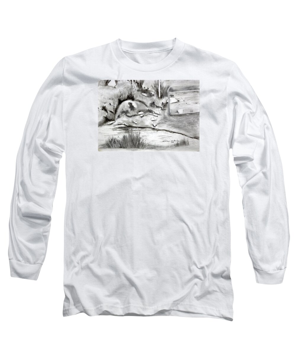  Long Sleeve T-Shirt featuring the painting Pat's Field by Kathleen Barnes