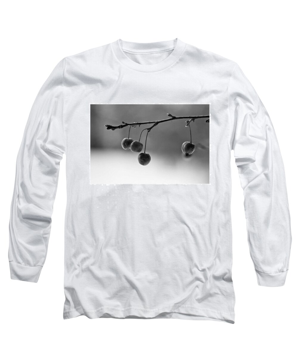 Monochrome Long Sleeve T-Shirt featuring the photograph Cherries

#monochrome #blackandwhite by Mandy Tabatt