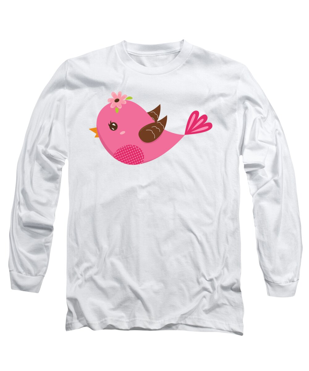 Birds Long Sleeve T-Shirt featuring the painting Chirp #1 by Herb Strobino