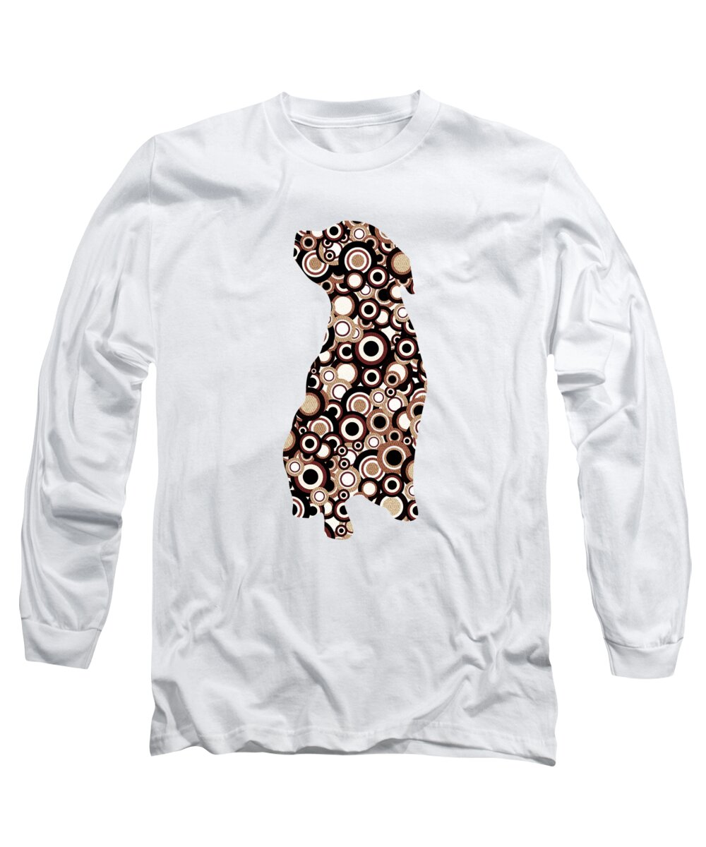 Malakhova Long Sleeve T-Shirt featuring the digital art Chocolate Lab - Animal Art by Anastasiya Malakhova