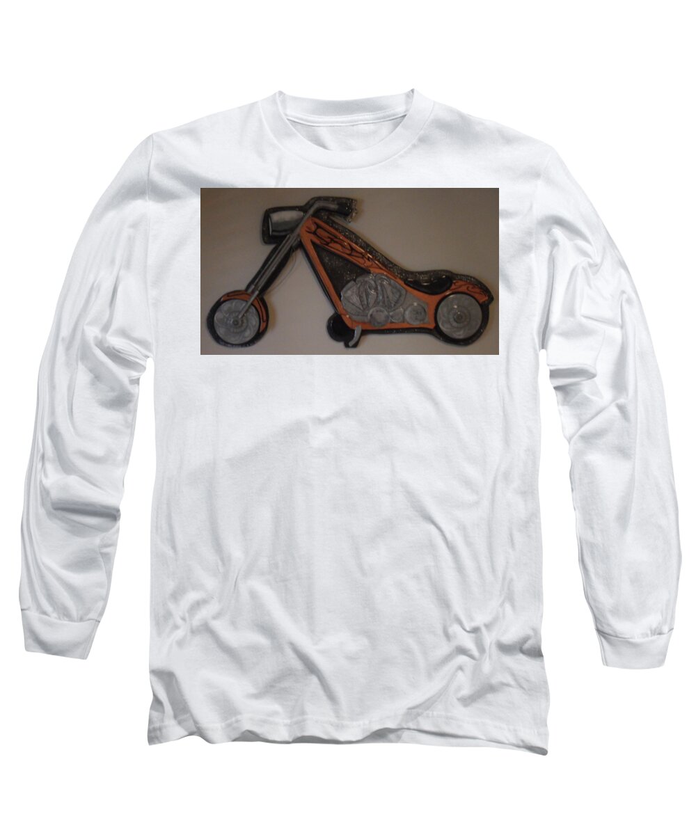 Chopper Long Sleeve T-Shirt featuring the mixed media Chopper2 by Val Oconnor
