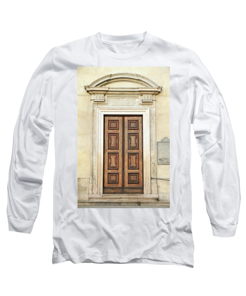 Church Long Sleeve T-Shirt featuring the photograph Church Door by Valentino Visentini