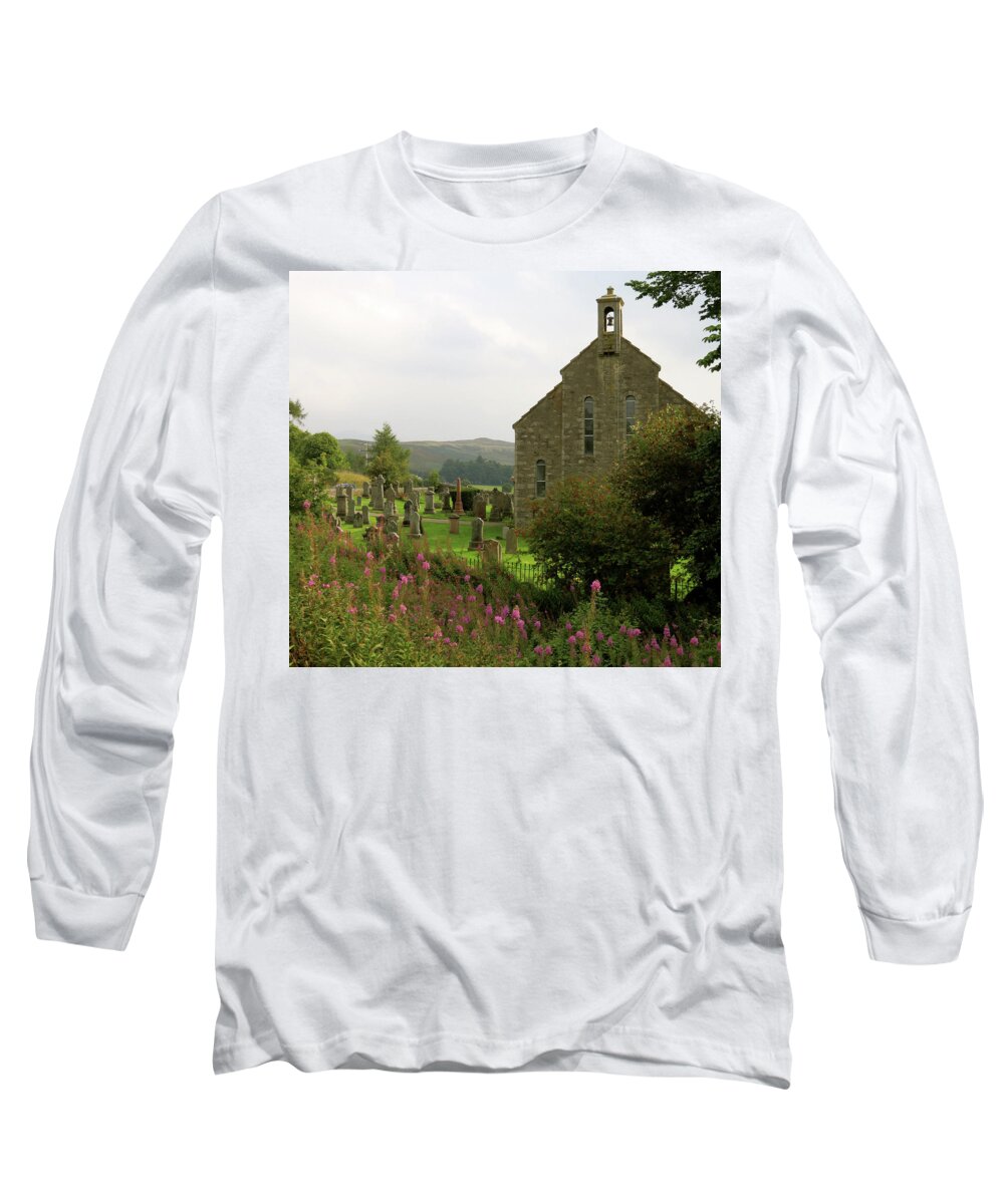 Churchyard Long Sleeve T-Shirt featuring the photograph Church in Isle of Skye by Azthet Photography