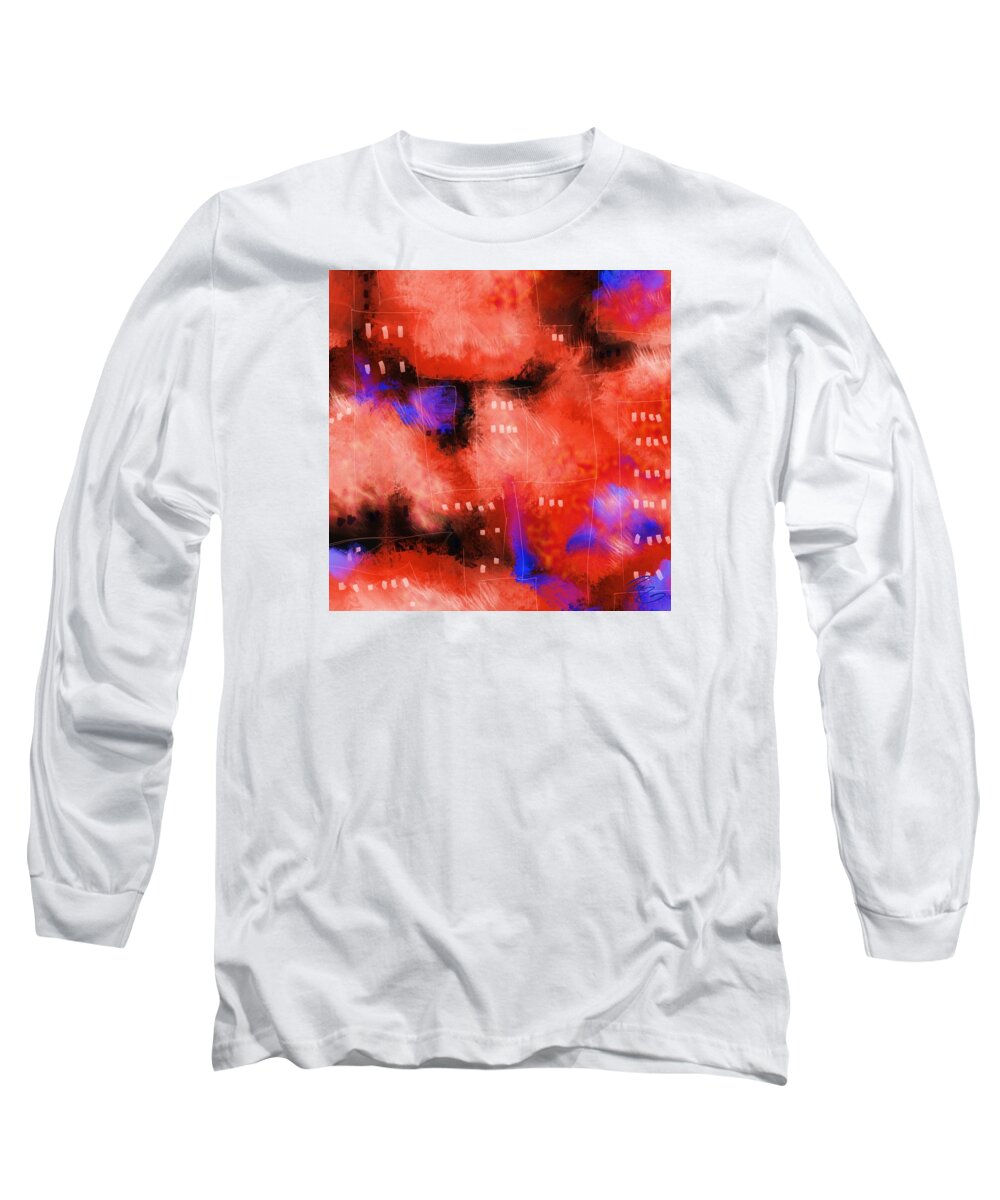 Abstract Long Sleeve T-Shirt featuring the digital art City Windows by Debra Baldwin