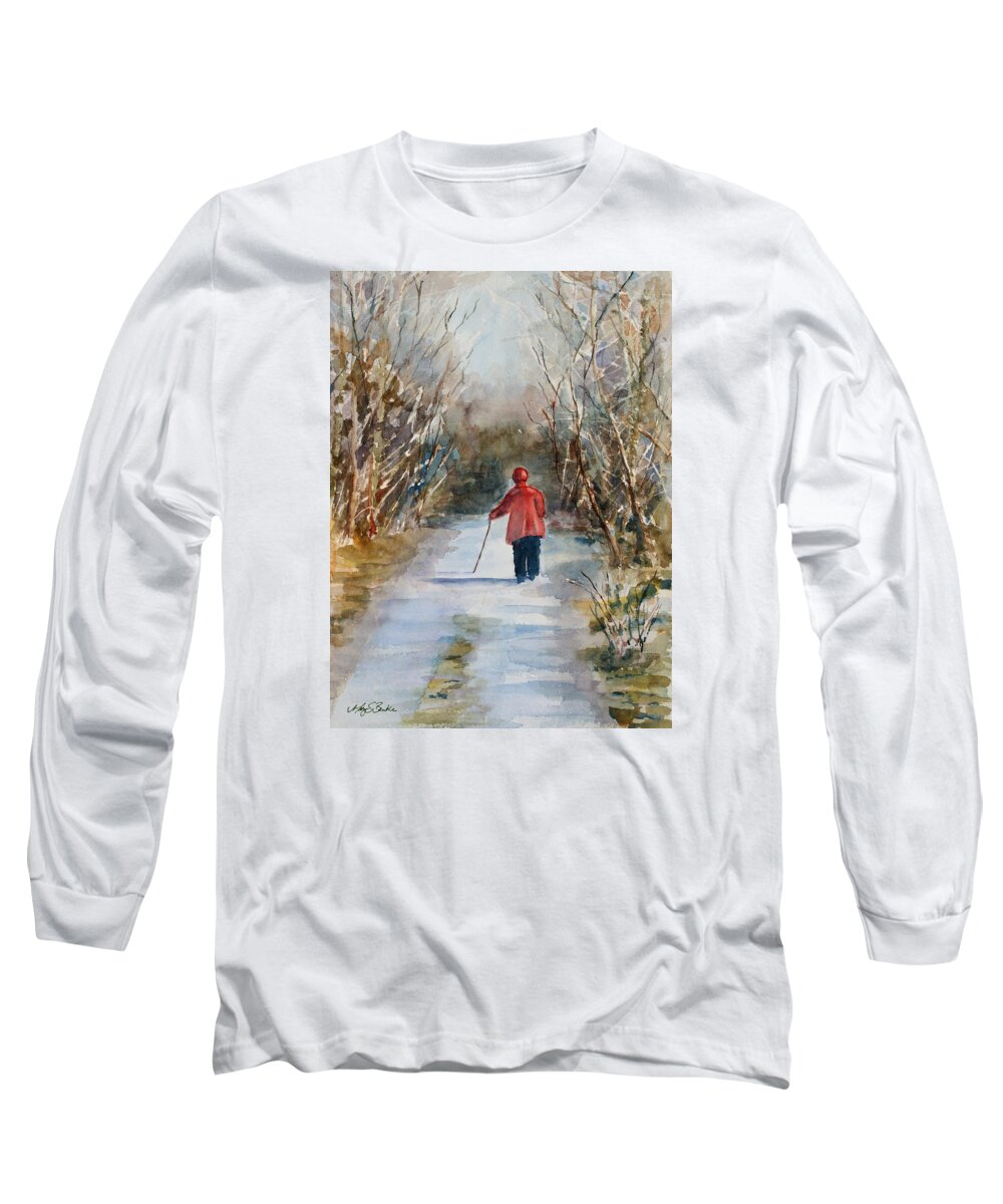 Ireland Long Sleeve T-Shirt featuring the painting Clare's Lane by Mary Benke