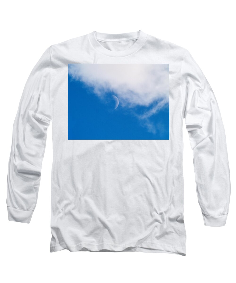 December Skies Long Sleeve T-Shirt featuring the photograph Cloud Catching Moon				 by Richard Thomas