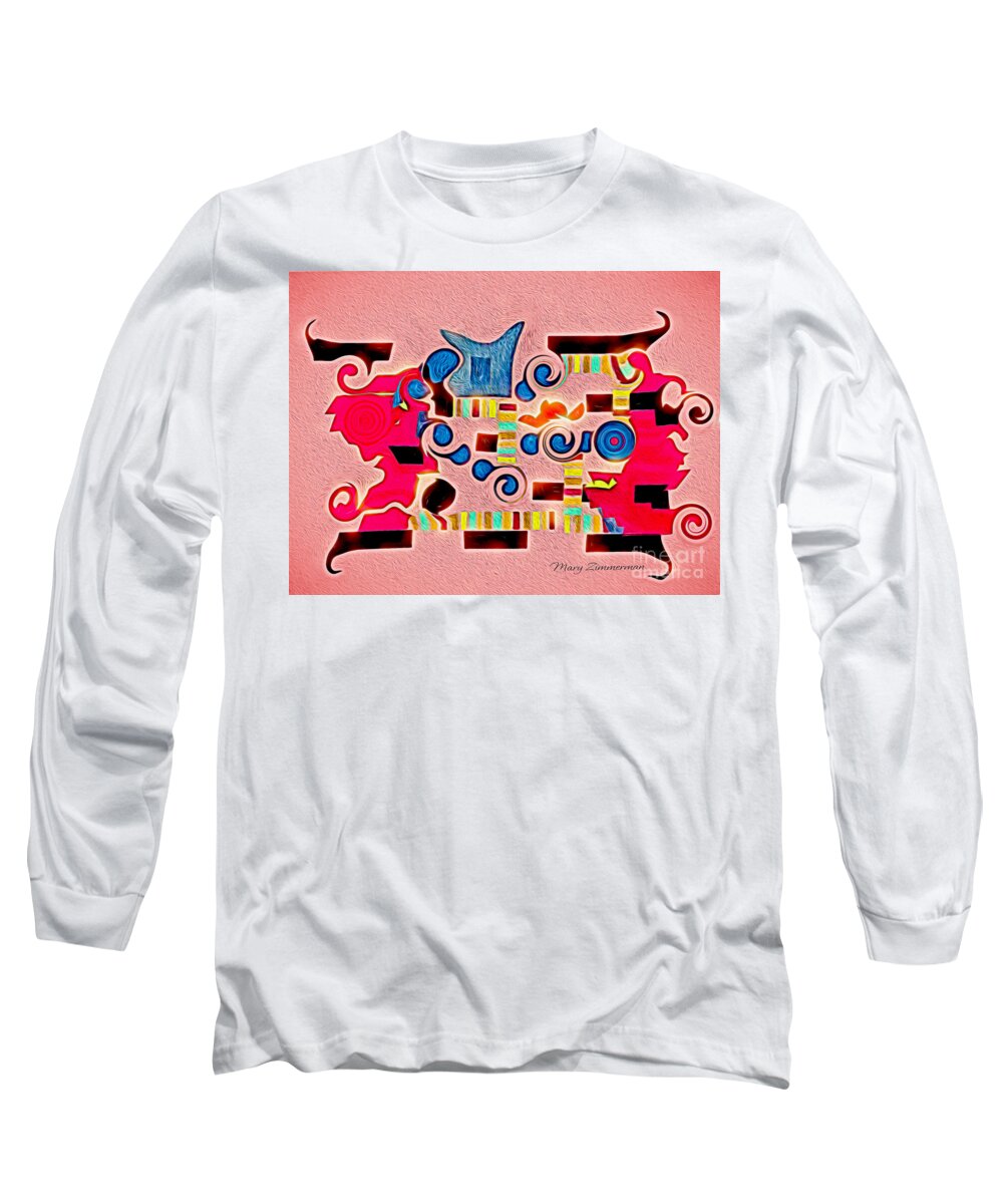 Coat Of Arms Long Sleeve T-Shirt featuring the mixed media Coat of Arms by Mary Zimmerman